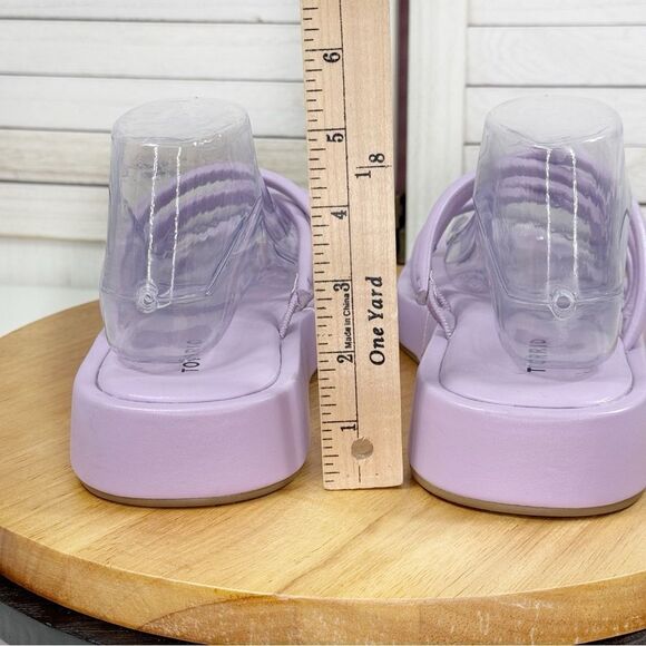 Torrid Strappy Platform Slide Sandals Lavender Purple 8 WW Faux Leather - Picture 6 of 9